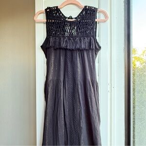 Maeve Anthropologie 'Abilene' Crochet & Metallic Maxi Dress size XS